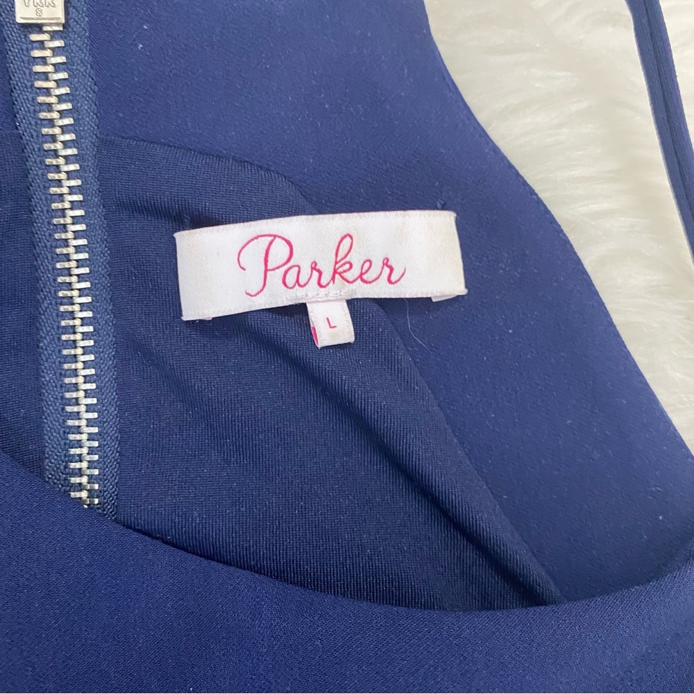 PARKER Navy Blue Lace Up Dress - Picture 7 of 10